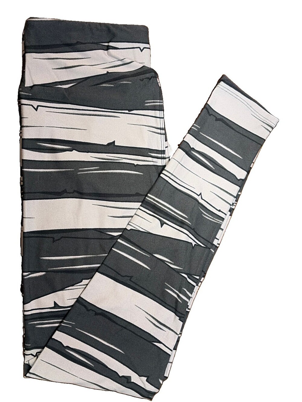 NWT LuLaRoe OS Unicorn Halloween Gray and White Mummy Wrap Leggings size 2-10